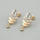 Сережки з кристалами Swarovski 53419 розмір 28х14 мм колір білий вага 7.2 г позолота 18К - зображення 1