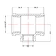 Трійник чавунний перехідний 1 1/2" × 1" × 1 1/2" (40 × 25 × 40) В×В×В, оцинкований, PN16 - зображення 2