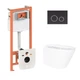 Готовое решение Qtap для ванной комнаты: подвесной унитаз Swan Ultra Quiet 520×360×320 + комплект инсталляции Nest 4 в 1 (круглая клавиша Matt Black) - изображение 1