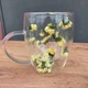 Чашка з подвійним дном і сухоцвітами "Dry flowers", 300мл (Скляна чашка з подвійними стінками) - зображення 3