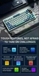 Механічна бездротова ігрова клавіатура LANGTU LT75 Pro з hotswap, Type-C, Bluetooth, 2,4 ГГц, RGB, Дисплей, 75 клавіш (розкладка ENG-UA, QWERTY). М'ятний - зображення 7
