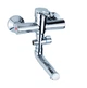 Смеситель для ванны Aquatica HL-3C130C Ø35 гусак прямой 150 мм дивертор выносной картриджный однорычажный с душевым шлангом хром (33-102-9734210) - изображение 2
