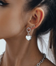 Серьги висячие бижутерия удлиненная Сердце Серебристый - изображение 2