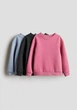 Свитшот розовый темно-серый голубой 3шт H&M 134-140см (400011242) - изображение 1