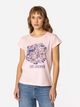 T-shirt damski z nadrukiem bawełniany Lee Cooper Bouquet-1160 S Różowy (5905991728207) - obraz 3