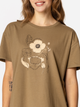 Футболка бавовняна жіноча Lee Cooper Flowers7-1145 M Хакі (5905991729068) - зображення 4
