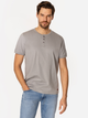 T-shirt męski basic bawełniany Lee Cooper Henley-1160 2XL Szary (5905991736585) - obraz 1