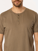 T-shirt męski basic bawełniany Lee Cooper Henley-1160 M Khaki (5905991736608) - obraz 4