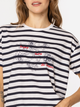 T-shirt damski w paski bawełniany Lee Cooper Leaves-6040 L Granatowy (5905991729419) - obraz 4