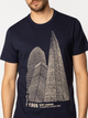 T-shirt męski z nadrukiem bawełniany Lee Cooper London7-1160 S Czarny (5905991726715) - obraz 4