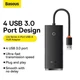 USB Хаб Baseus 4-in-1 многофункциональный переходник Lite Series 4-Port Type-A HUB Adapter Type-A to USB3.0*4 кабель 0.25м (WKQX030001) Black - изображение 8
