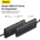 USB Хаб Baseus 4-in-1 багатофункціональний перехідник Lite Series 4-Port Type-A HUB Adapter Type-A to USB3.0*4 кабель 1м (WKQX030401) Black - зображення 13