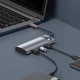 USB Хаб Baseus 7-in-1 багатофункціональний перехідник Metal Gleam 7-Port Type-C HUB Adapter Type-C to USB3.0*2, Type-C(PD)*1, Type-C*1, 4KHDMI, TF, SD (WKWG020113) Grey - зображення 2