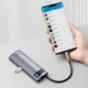 USB Хаб Baseus 7-in-1 багатофункціональний перехідник Metal Gleam 7-Port Type-C HUB Adapter Type-C to USB3.0*2, Type-C(PD)*1, Type-C*1, 4KHDMI, TF, SD (WKWG020113) Grey - зображення 11