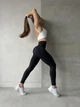 Спортивные женские лосины EASY с эффектом Push Up для фитнеса и йоги Бесшовные Однотонные L Черные (XA01LL) - изображение 7