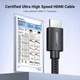 Кабель UGREEN HDMI 2.1 [Certified Ultra High Speed HDMI] 48Gbps 8K@60Hz 4K@240Hz 2м чорний (40180) - зображення 2