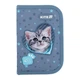 Пенал Kite StudioPets "Кошенятко в сердечку" 1 отделение с 2 отворотами каркасный на молнии серо-синий (SP25-622-3) - изображение 1