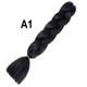 Канекалон черный однотонный А1 коса 60 см 100 грам Термостойкий Jumbo Braid - изображение 1