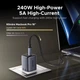Кабель UGREEN L706 USB-C to USB-C GEN4, Thunderbolt 4, быстрая зарядка PD 3.1, алюминиевый корпус в оплетке для MacBook, 240W, 80 Gbps 16K@60Hz 1m Black (65383) - изображение 2