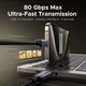 Кабель UGREEN L706 USB-C to USB-C GEN4, Thunderbolt 4, быстрая зарядка PD 3.1, алюминиевый корпус в оплетке для MacBook, 240W, 80 Gbps 16K@60Hz 1m Black (65383) - изображение 3