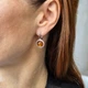 Серебряные серьги с Янтарем серебро 925 пробы Родированное 638с 6.20г - изображение 2
