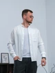 Рубашка мужская льняная однотонная Casual рубашки мужские из хлопка Teamv Белая S - изображение 5