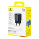 Мережевий зарядник пристрій Baseus PicoGo GaN PD45W / QC3.0 3A, Black - зображення 2