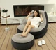 Надувной диван с пуфом Air Sofa / Надувное велюровое кресло с пуфиком Черный, Серый - изображение 4
