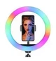 Кольцевая светодиодная лампа RGB 30 см с креплением для телефона - изображение 4