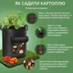 Тканевый мешок для выращивания картофеля и овощей с окошком (черный, 35х40 см, 38 л) - изображение 4