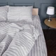 Простынь на резинке MirSon двуспальная 150x190+25 см Stripe 17-0600 White Gray Бязь (2200008048235) - изображение 3