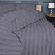 Простынь на резинке MirSon евро 200x200+25 см Stripe 17-0601 Gray Бязь (2200008049294) - изображение 1