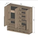 Шафа розпашна Moreli R-0009 на 4 дверцята зі штангою/полками 210x57x196.8 Бетон темний - зображення 3