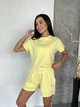 Жіночий літній костюм футболка з шортами Uaclothes 48-52 Жовтий (like33095-133091361) - изображение 4