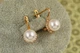 Серьги Xuping Jewelry жемчуг с фианитами по кругу 1,7 см золотистые - изображение 1