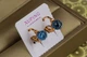 Сережки дитячі Xuping Jewelry Сваровські хамелеон багатогранність із блакитними каменями 1 см золотисті - зображення 4