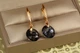 Сережки підвіски Xuping Jewelry Сваровські Балет із чорними каменями 3,2 см золотисті - зображення 1