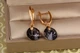 Сережки підвіски Xuping Jewelry Сваровські Балет із чорними каменями 3,2 см золотисті - зображення 2