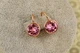 Серьги Xuping Jewelry Сваровски проза с розовыми камнями 1,5 см золотистые - изображение 1