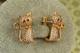 Сережки Xuping Jewelry котики з дрібними фіантітами 2 см золотисті - зображення 2