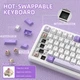 Механічна бездротова (Bluetooth + 2,4G) клавіатура з HOT SWAP Attack SHARK X85PRO, 82 Key, RGB, Win/Mac OS, УКР/АНГЛ, Lavender (X85PL) - изображение 11