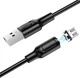 Кабель Borofone BX41 USB to Micro 2.4A PVC PVC connectors magnetic 1 м Black (BX41 мB) - зображення 1