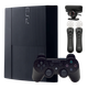 Набор Консоль Sony PlayStation 3 Super Slim 500GB Black Б/У + Контроллер Move Mini USB 2шт + Геймпад Беспроводной DualShock 3 + Камера Проводной - изображение 1