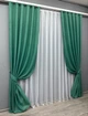 Комплект готовых штор VR-Textil Лен Мешковина № 111ш Бирюзовый 100х275 см 2 шт (31-053) - изображение 3