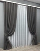 Комплект готових штор VR-Textil Льон Льон Мішковина № 1140ш Графітовий 100х270 см 2 шт (31-457) - зображення 3