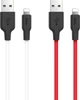 Кабель Hoco X21 USB to iP 2A silicone TPE connectors 1 м Black+White (6957531071365) - изображение 2
