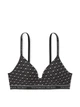 Бюстгальтер Victoria's Secret (329425480956) Lightly Lined Wireless Cotton 70A чорний (принт сердечка) - зображення 3