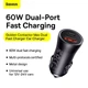 Автомобильный адаптер - зарядное на 2 выхода Baseus Golden Contactor Max Dual Fast Charger 60w U+C - изображение 7