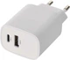 Зарядний пристрій Emos V02B15 USB-C, USB-A 15W 220V - зображення 2