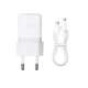 Зарядний пристрій Baseus Palm Fast Charger 1xType-C 30W EU with Type-C to Type-C cable White (P10111605213-01) - зображення 1